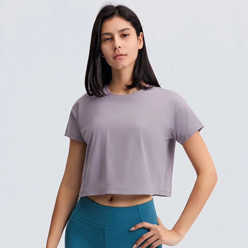 Loose Blouses Women Seamless Sport Crop Top