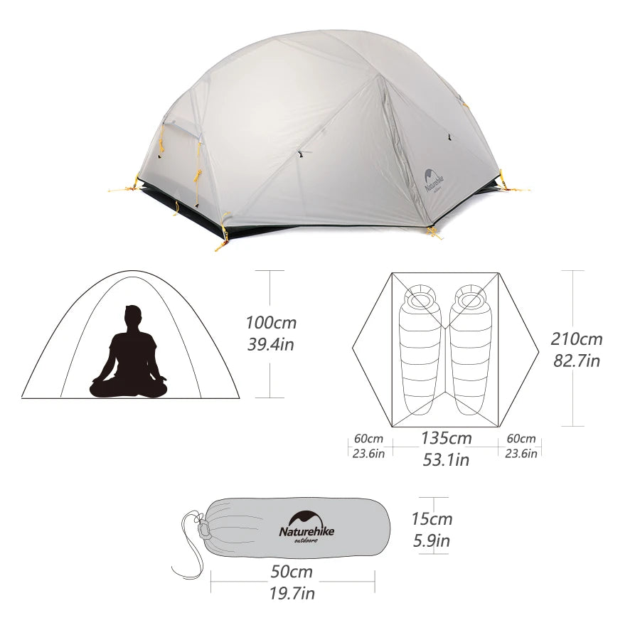 2 Ultralight Waterproof Camping Tent