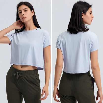 Loose Blouses Women Seamless Sport Crop Top