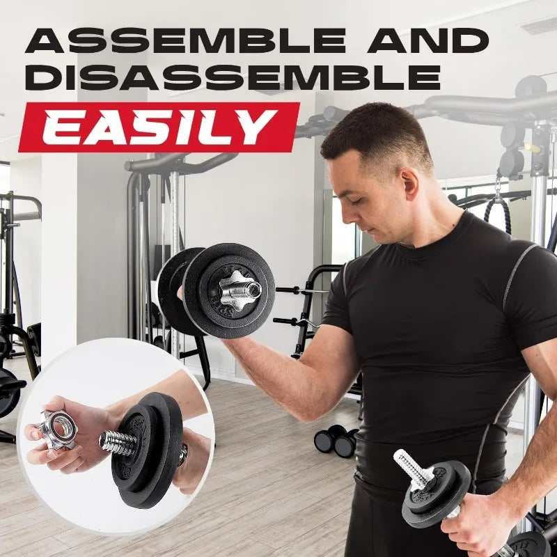 Adjustable Dumbbell Set With Weight Plates