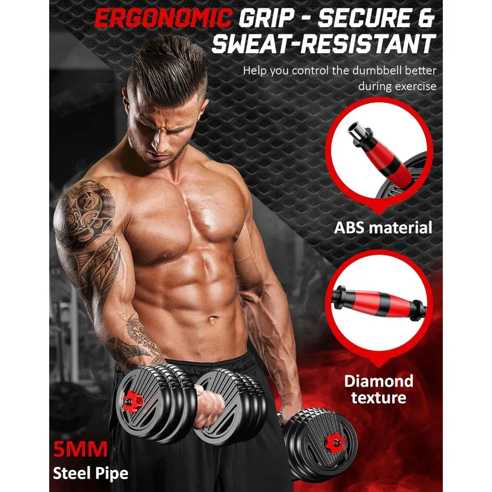 4-in-1 Adjustable Weight Dumbbell Set