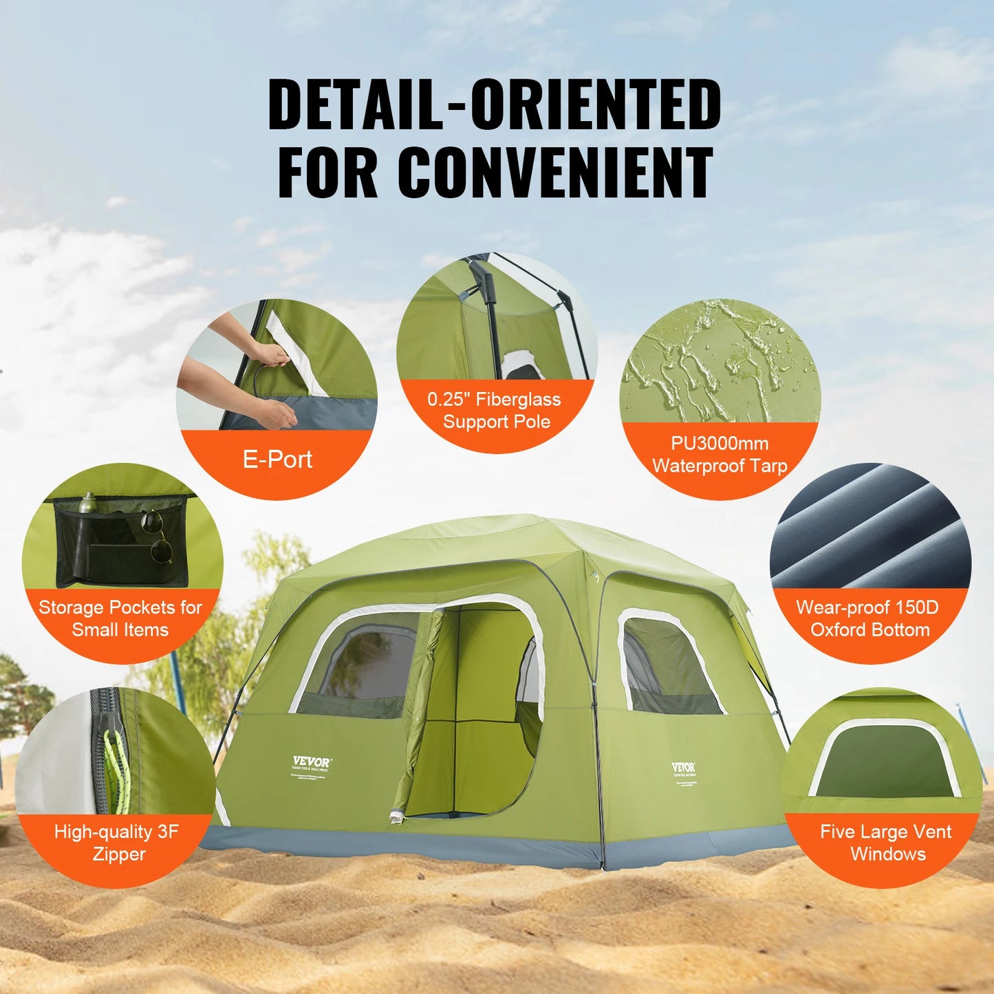 6 Person Outdoor Profession Fabric Tent