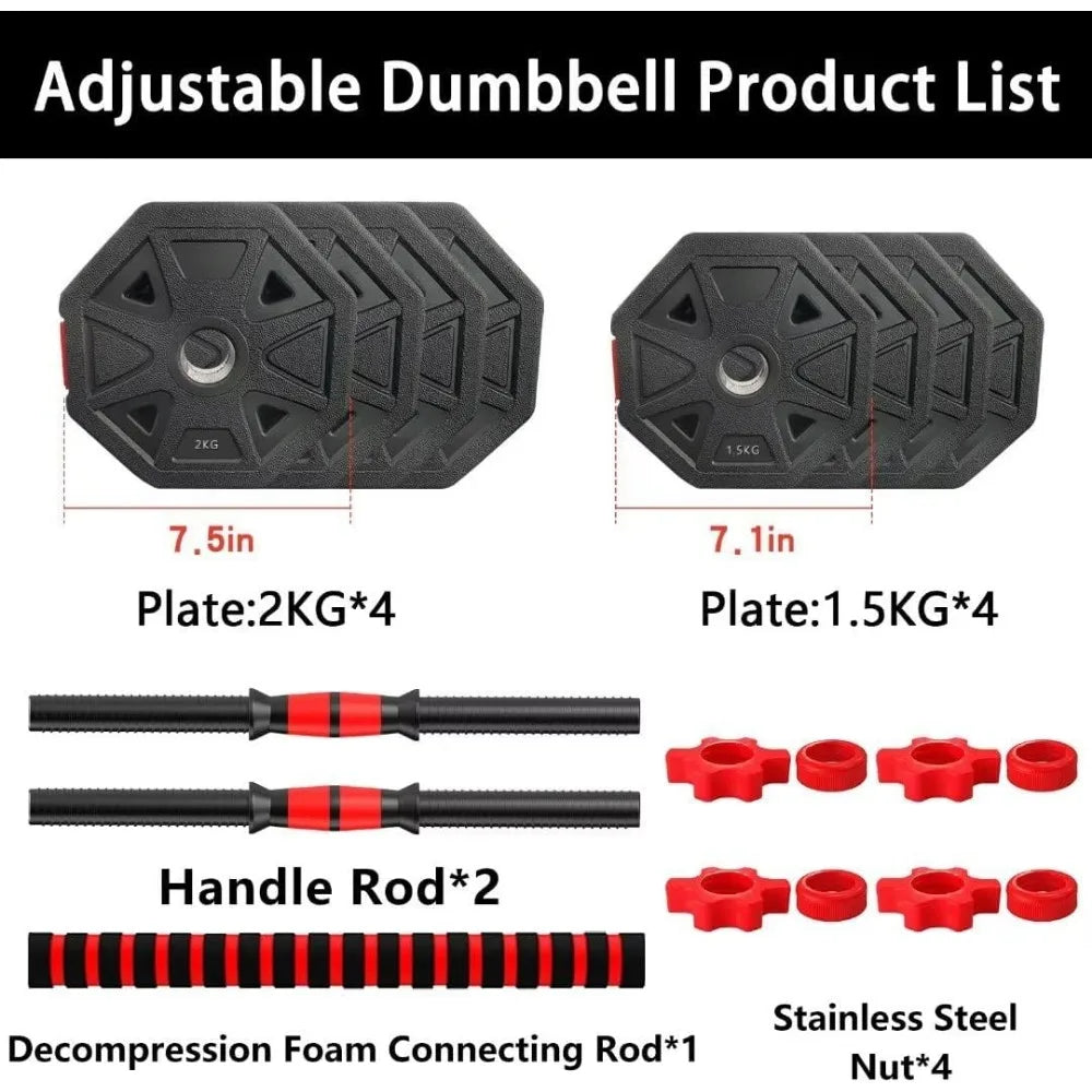 Adjustable Hexagon Dumbbells Set